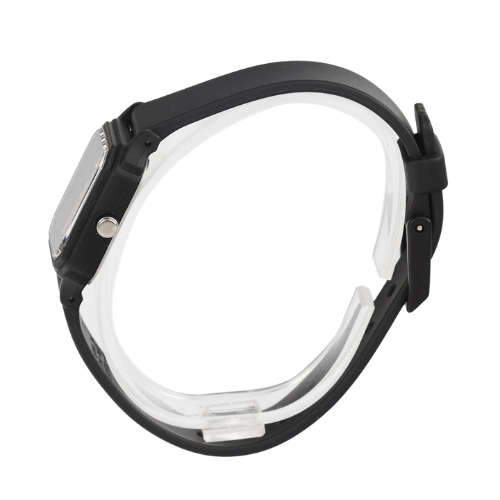 Jam Tangan Casio POP LQ-142E-7A Women Silver Dial Black Resin Band