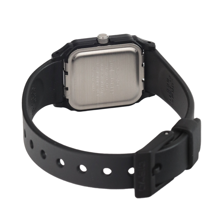 Jam Tangan Casio POP LQ-142E-7A Women Silver Dial Black Resin Band