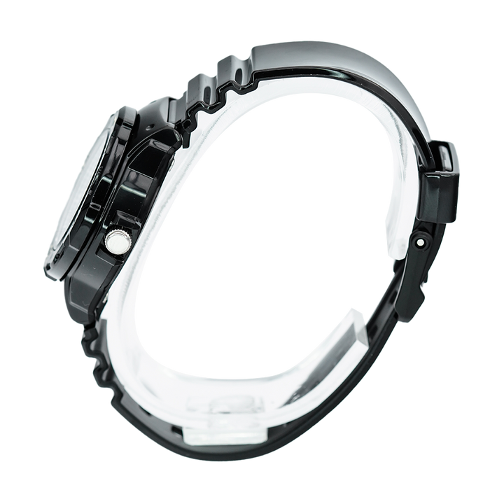 Jam Tangan Casio POP LRW-200H-1B Women Black Dial Black Resin Band