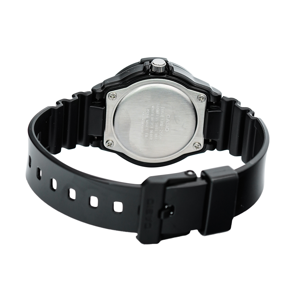 Jam Tangan Casio POP LRW-200H-1B Women Black Dial Black Resin Band