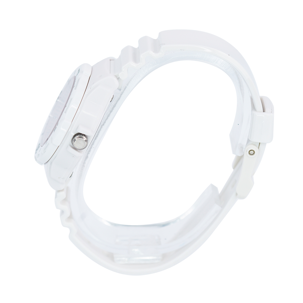 Jam Tangan Casio POP LRW-200H-4E3 Women Pink Sunray Dial White Resin Strap