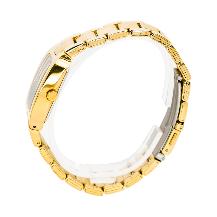 Jam Tangan Casio LTP-1165N-1C Women Black Dian Gold Stainless Steel Band