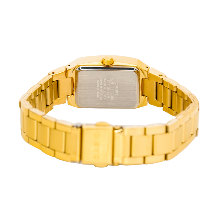 Jam Tangan Casio LTP-1165N-1C Women Black Dian Gold Stainless Steel Band