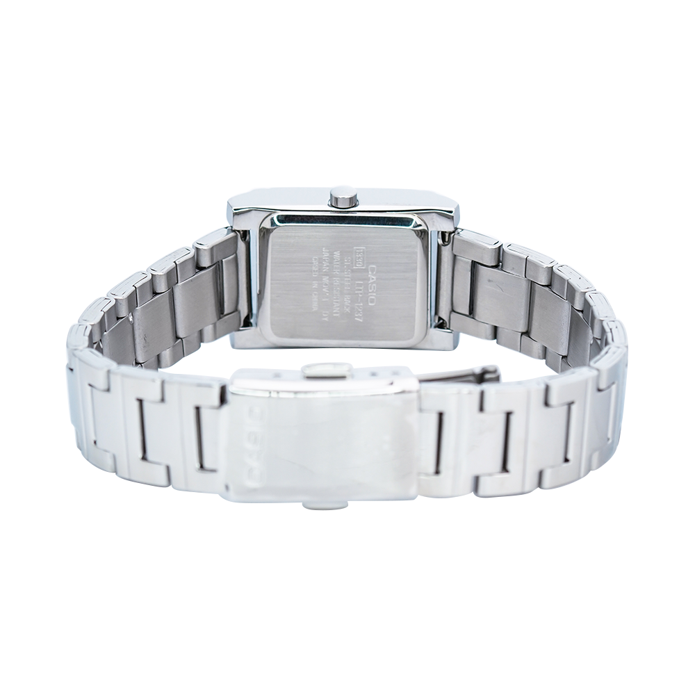 Jam Tangan Casio General LTP-1237D-2A Women Light Blue Dial Stainless Steel Band