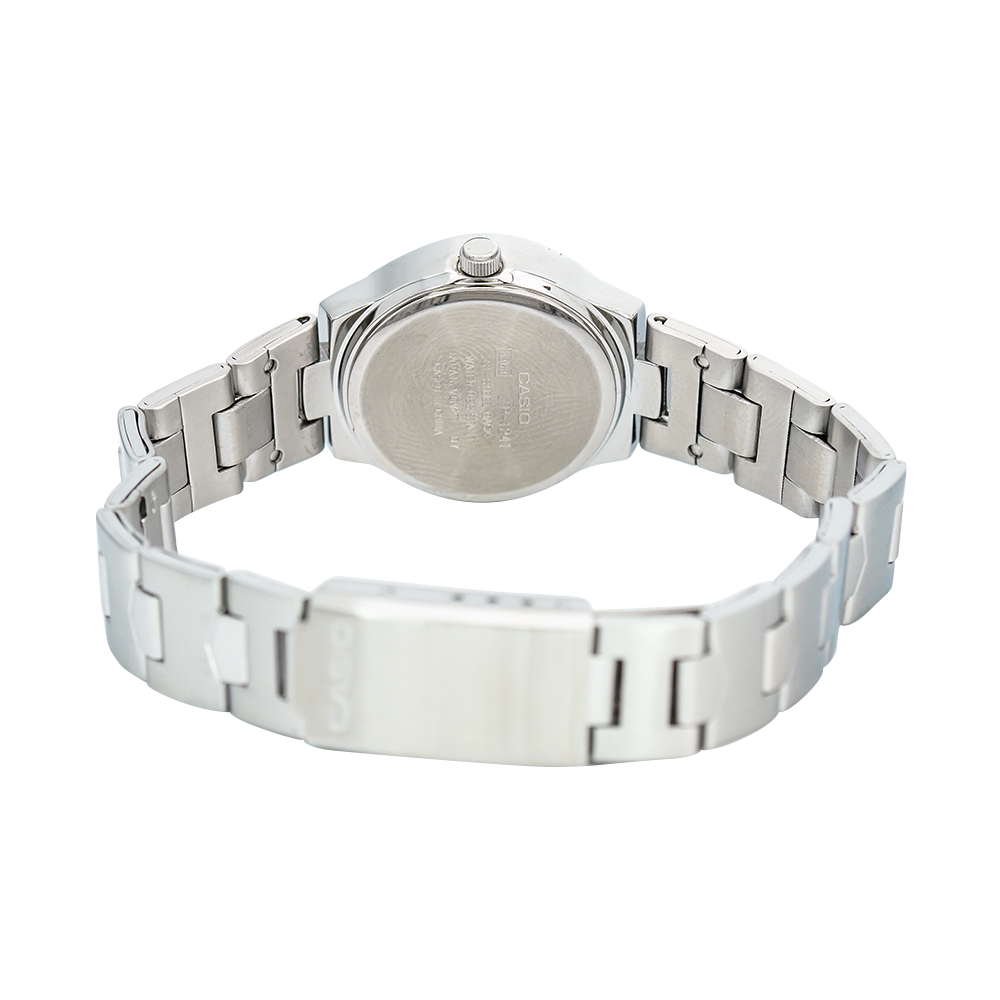 Jam Tangan Casio General LTP-1241D-1A Women Black Dial Stainless Steel Band