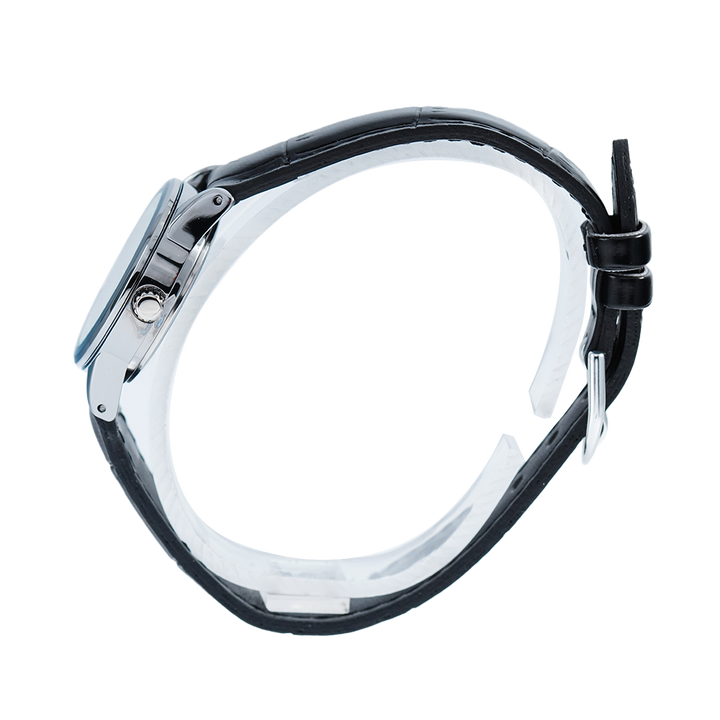 Jam Tangan Casio General LTP-V001L-7B Women Silver Dial Black Leather Strap