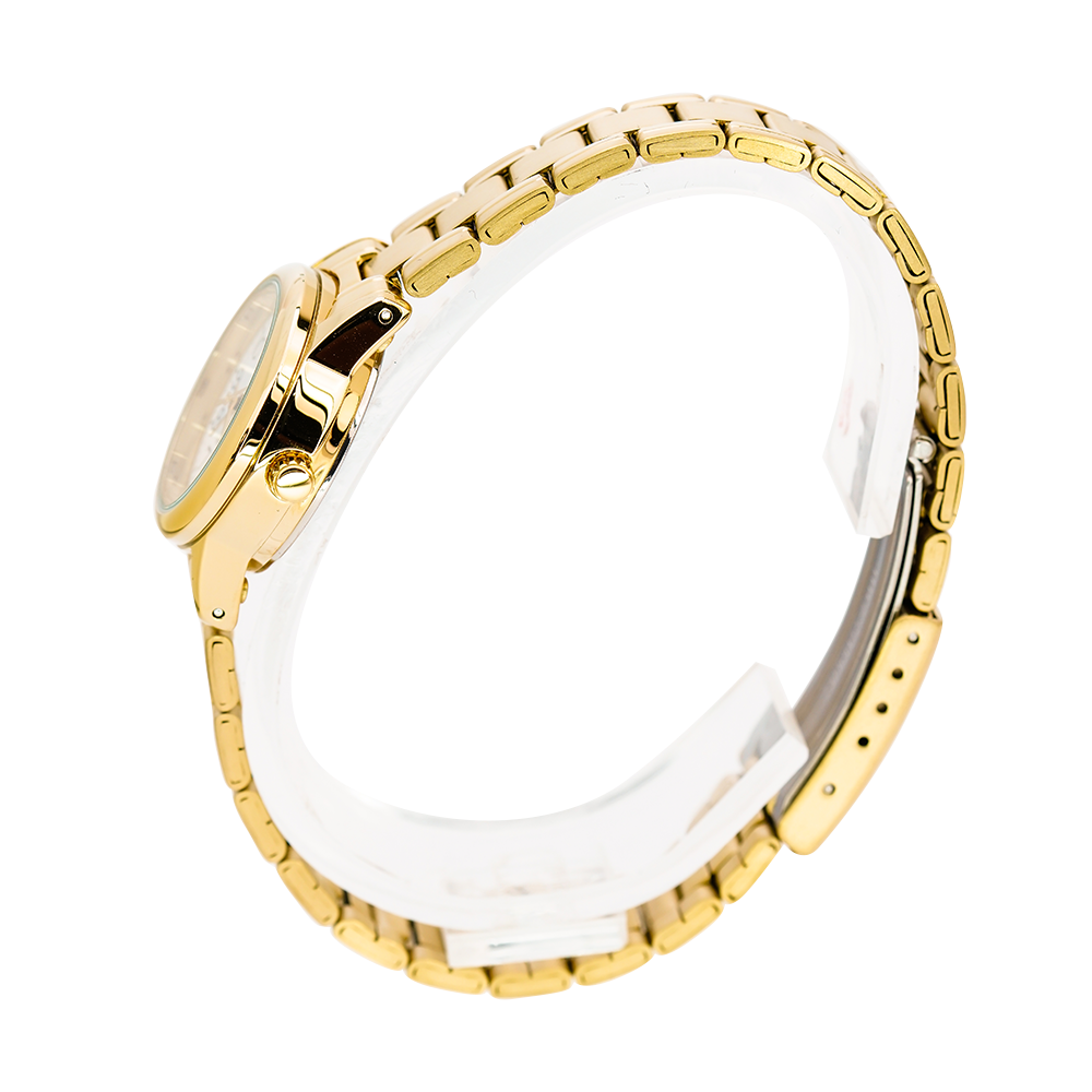 Jam Tangan Casio General LTP-V002G-7B2 Women White Dial Gold Stainless Steel Band