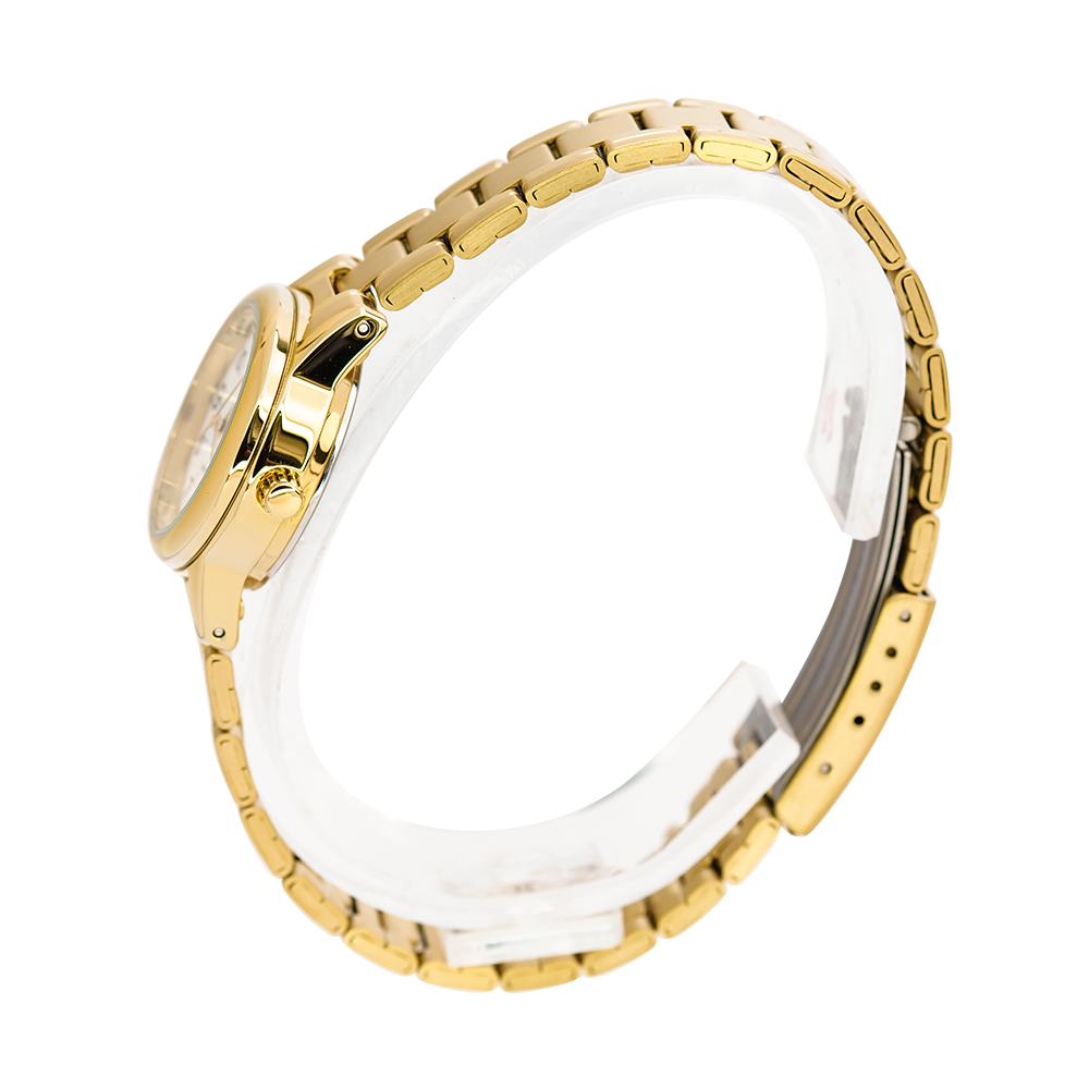 Jam Tangan Casio General LTP-V002G-7B Women White Dial Gold Stainless Steel Band