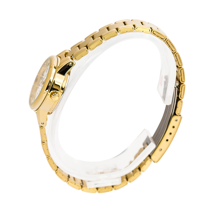 Jam Tangan Casio General LTP-V002G-7B Women White Dial Gold Stainless Steel Band