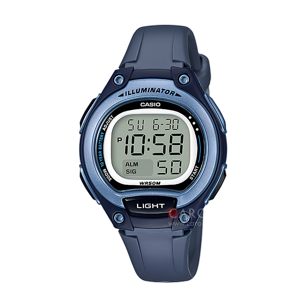 Jam Tangan Casio LW-203-2A Women Digital Dial  Blue Resin Band