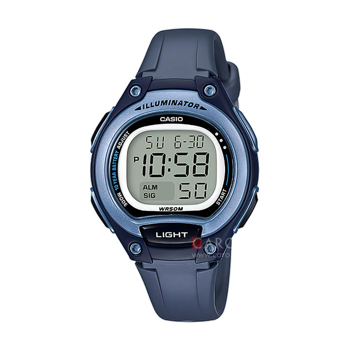 Jam Tangan Casio LW-203-2A Women Digital Dial  Blue Resin Band