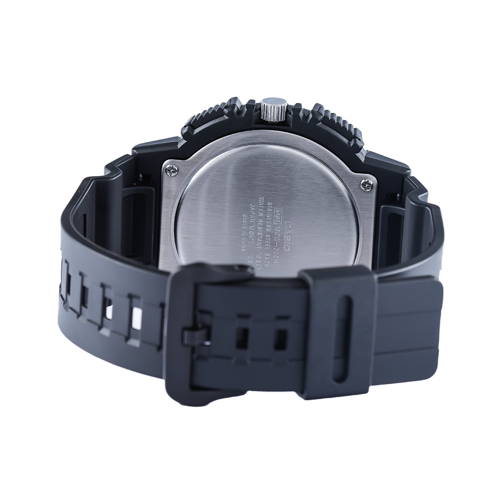 Jam Tangan CASIO Standard MCW-200H-1A2 Men Black Dial Black Resin Band