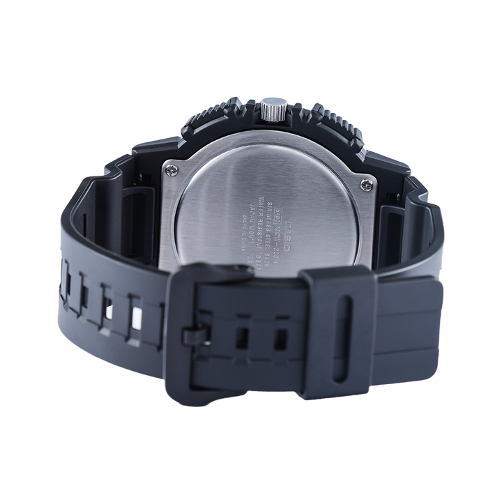 Jam Tangan CASIO Standard MCW-200H-1A2 Men Black Dial Black Resin Band