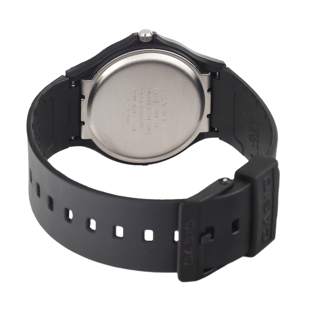Jam Tangan Casio Standard MQ-24-7B2 Unisex White Dial Black Resin Band