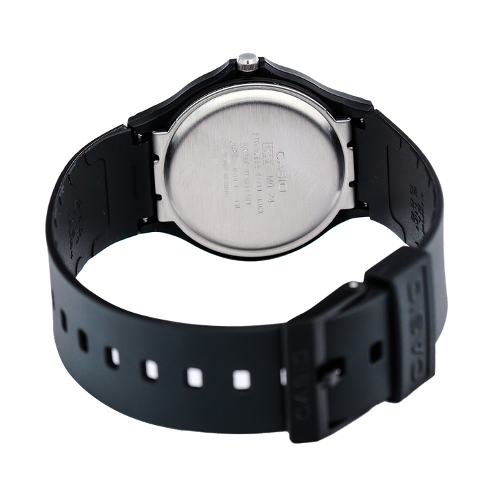 Jam Tangan Casio General MQ-24-9E Unisex Champagne Dial Black Resin Band
