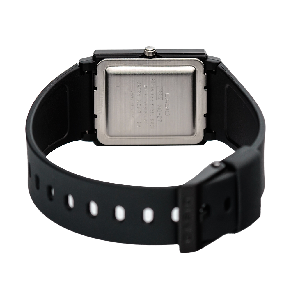 Jam Tangan Casio MQ-27-7B Unisex White Dial Black Resin Band