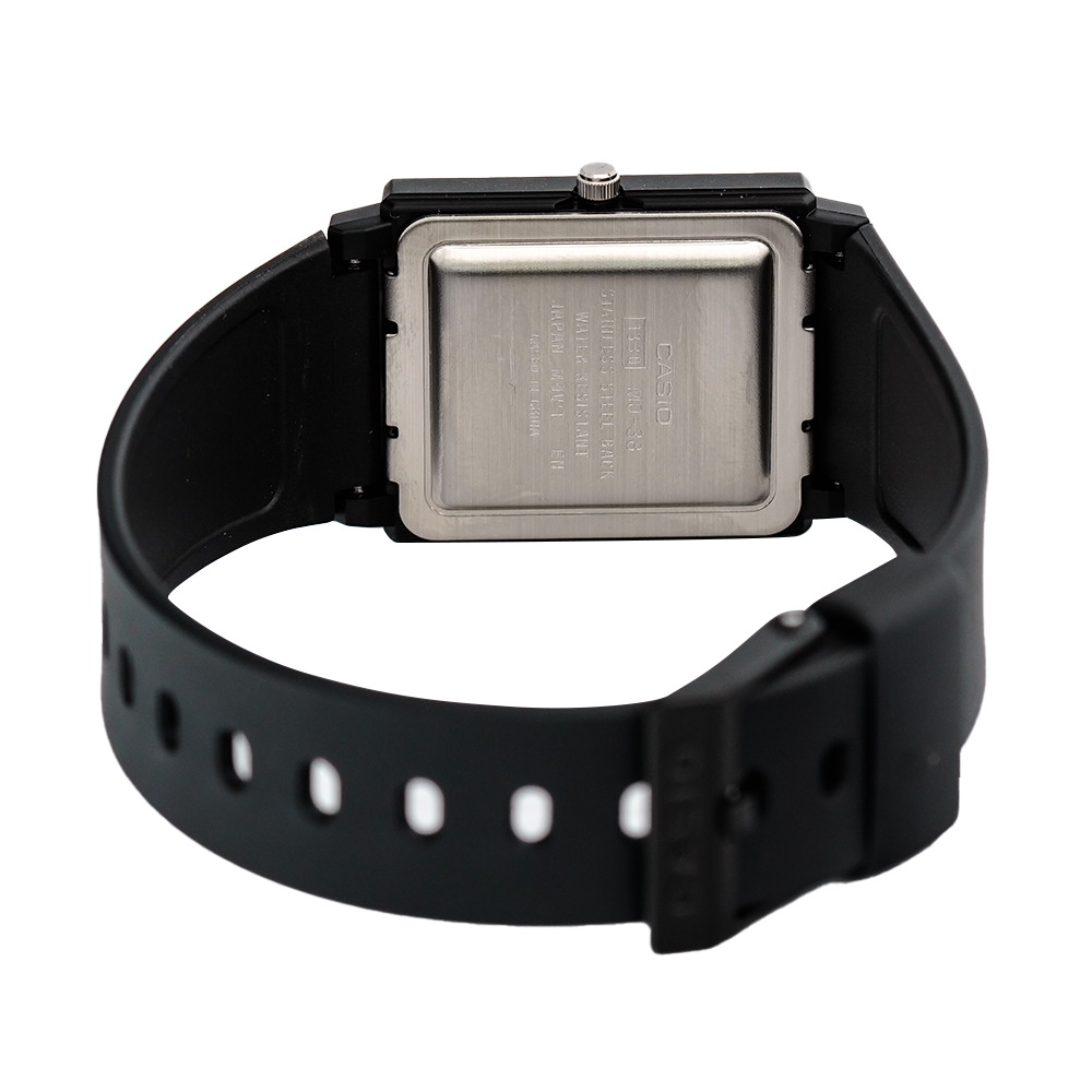 Jam Tangan Casio MQ-38-9A Unisex Gold Dial Black Resin Band