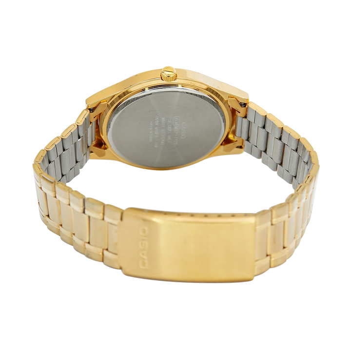 Jam Tangan Casio General MTP-1128N-9A Men Gold Dial Gold Stainless Steel Band