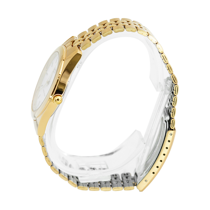Jam Tangan Casio General MTP-1129N-7A Men White Dial Gold Stainless Steel Band