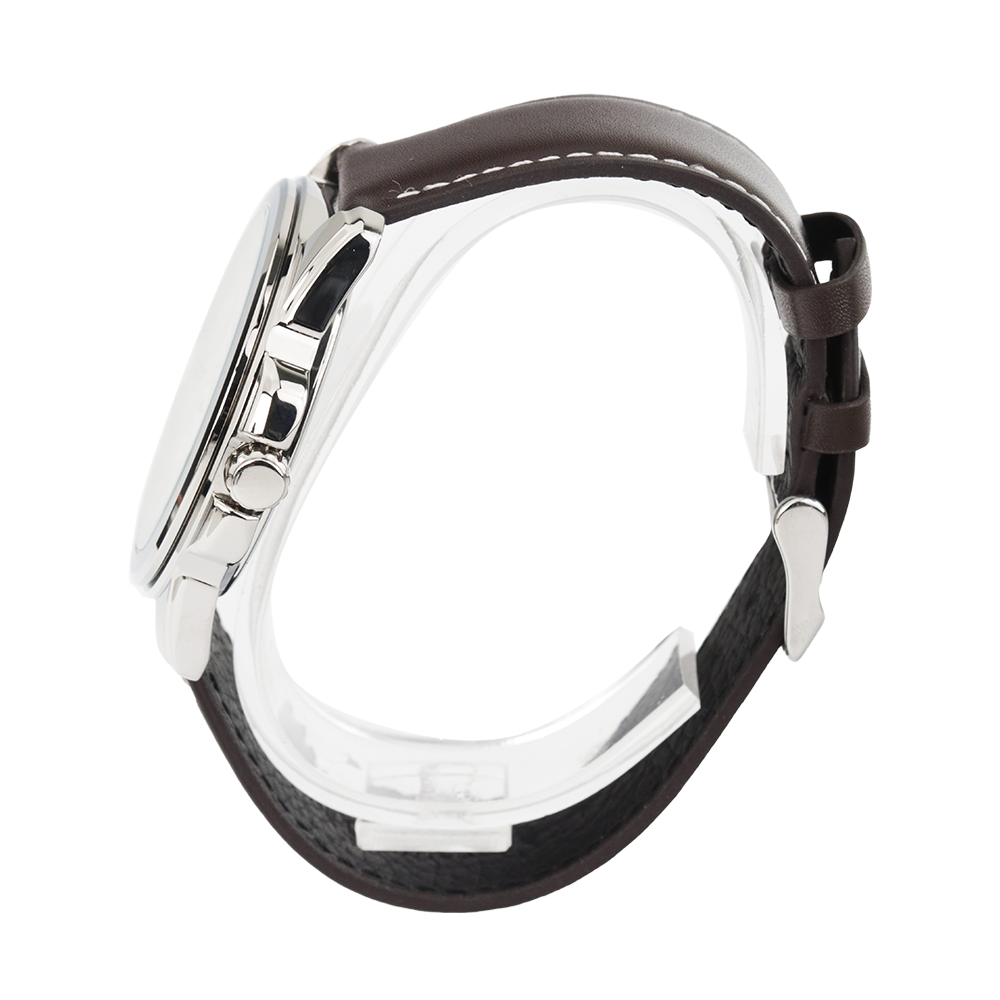 Jam Tangan Casio MTP-1314L-7A Enticer Men White Dial Dark Brown Leather Band