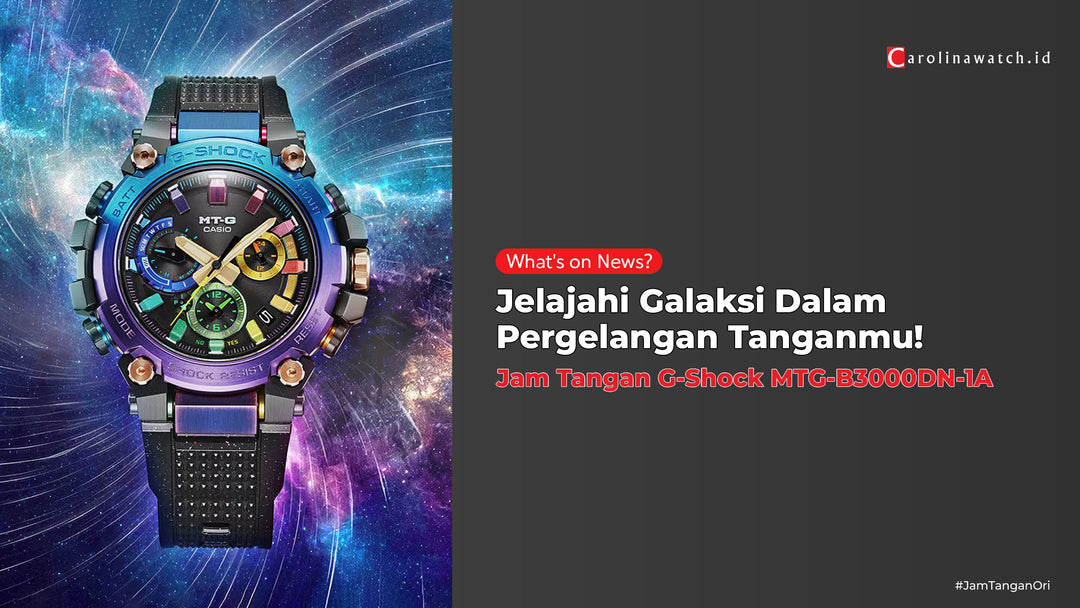 Menjelajahi Galaksi di Pergelangan Tangan: G-Shock MTG-B3000DN-1A Men Diffuse Nebula Blue-Purple Gradation and Rainbow Dial Black Resin Band (Limited Edition)