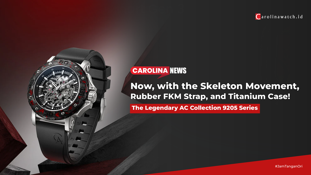 THE LEGENDARY AC COLLECTION 9205 - Now, with the Skeleton Movement, Rubber FKM Strap, and Titanium Case!