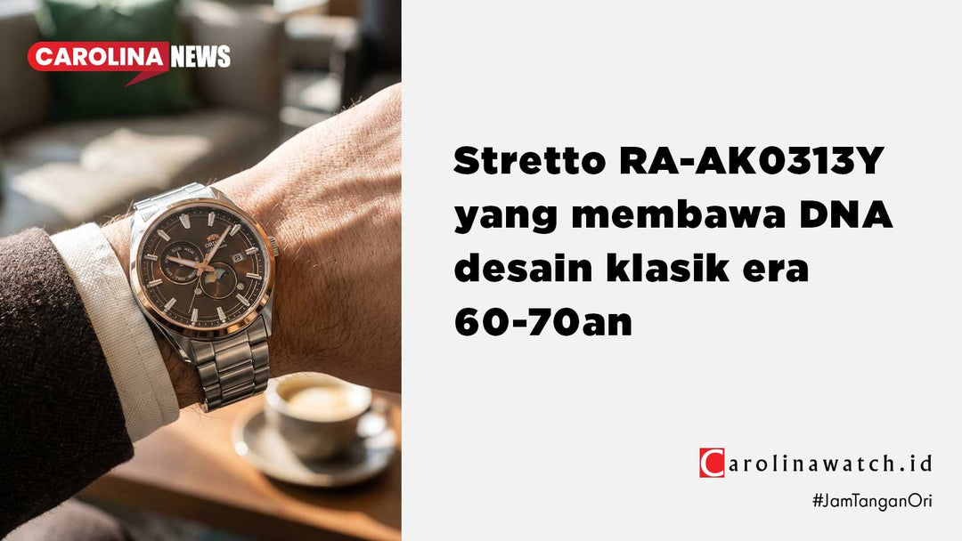 Orient RA-AK0313Y: Stretto Sun and Moon dengan Dial Brown Elegan dan Indikator Siang-Malam