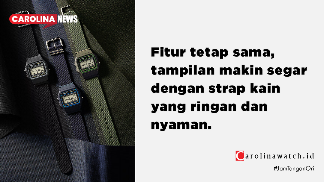 Review Casio F-91WF-1A, F-91WF-2A, F-91WF-3A: F-91W Legendaris Kini Pakai Strap Kain Daur Ulang