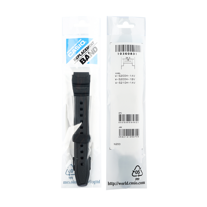 Tali Strap CASIO W-S200 / W-S210 24mm Black Resin 10360831