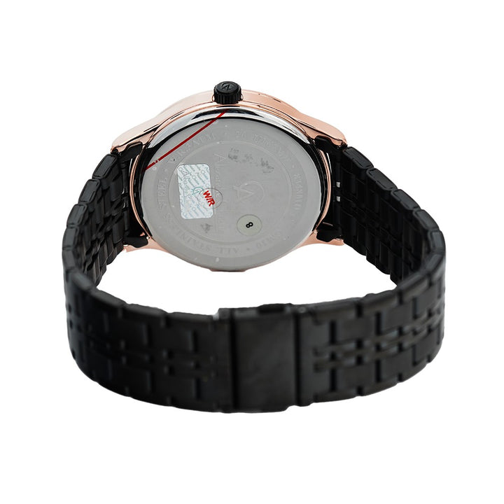 Jam Tangan Alexandre Christie AC 8348 MDBBRBA Men Black Dial Black Stainless Steel Strap