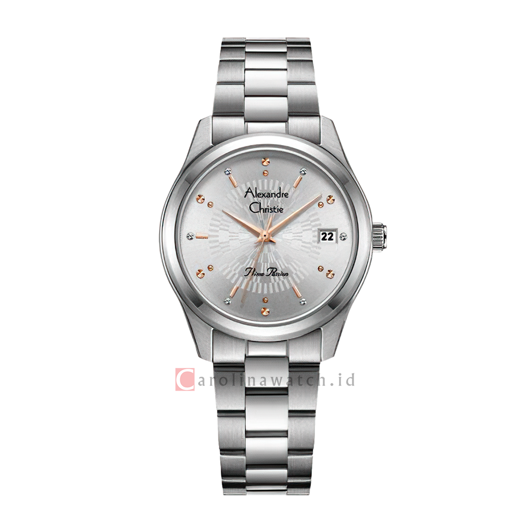 Jam Tangan Alexandre Christie Primo Passion AC 2A75 LDBSSSLRG Women Silver Dial Stainless Steel Strap
