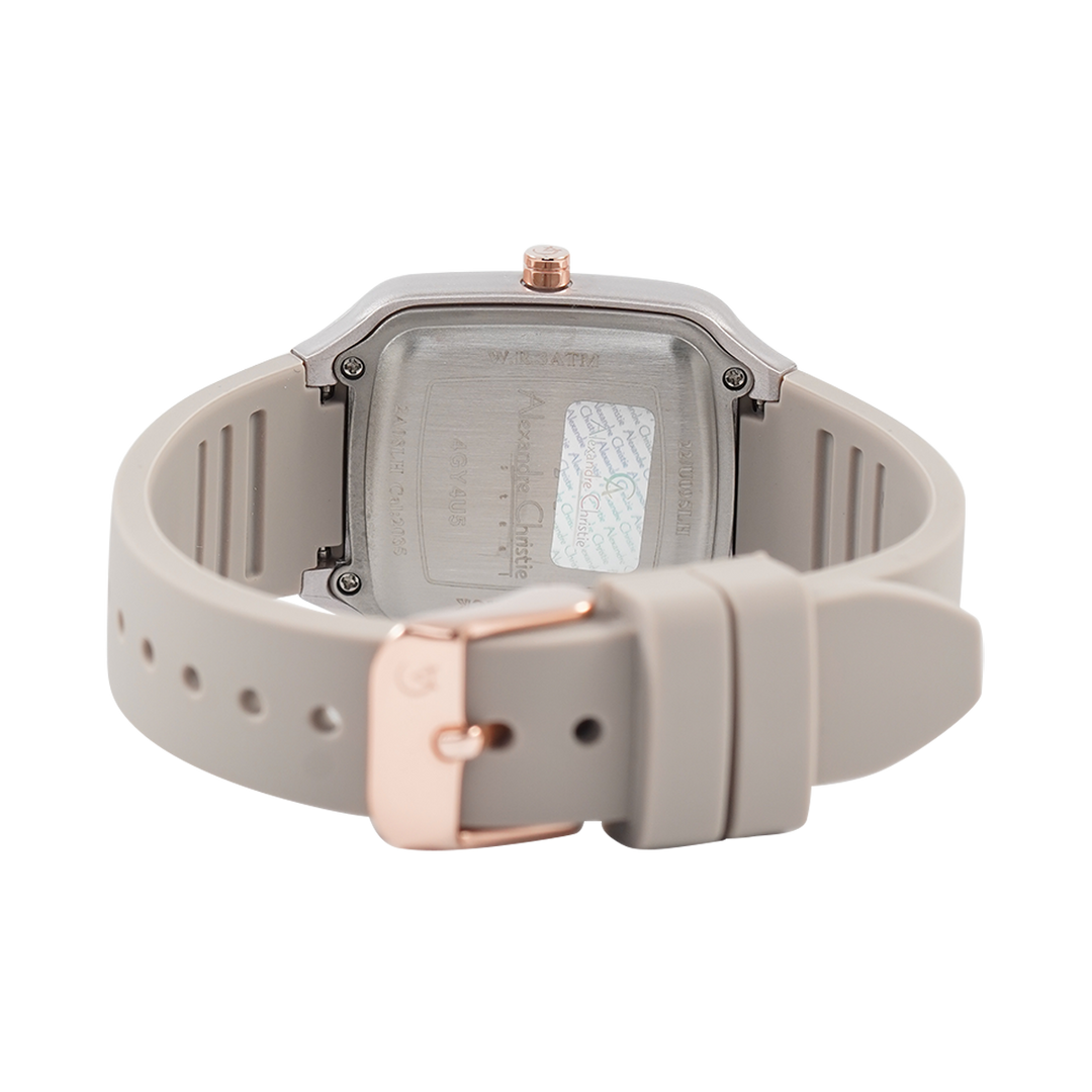 Jam Tangan Alexandre Christie AC 2A08 LHRRGGR Women Grey Dial Grey Rubber Strap