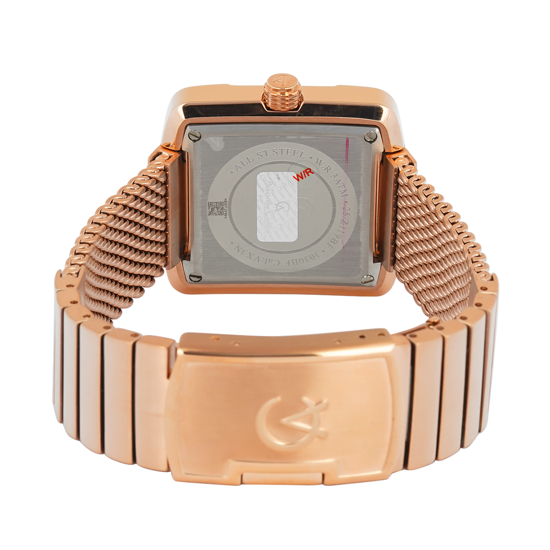 Jam Tangan Alexandre Christie AC 3030 BFBRGRG Women Analog Dial Rose Gold Stainless Steel Strap