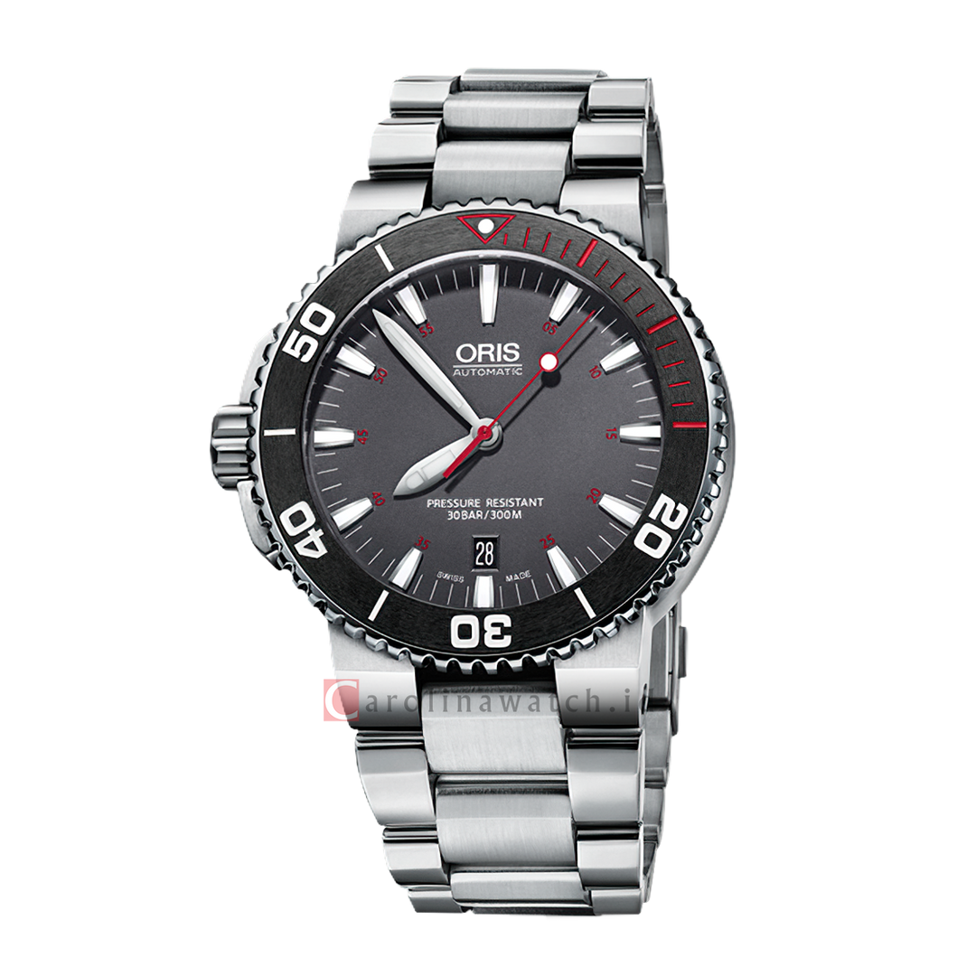 Jam Tangan ORIS 73376534183SETMB Men Black Dial Stainless Steel Strap
