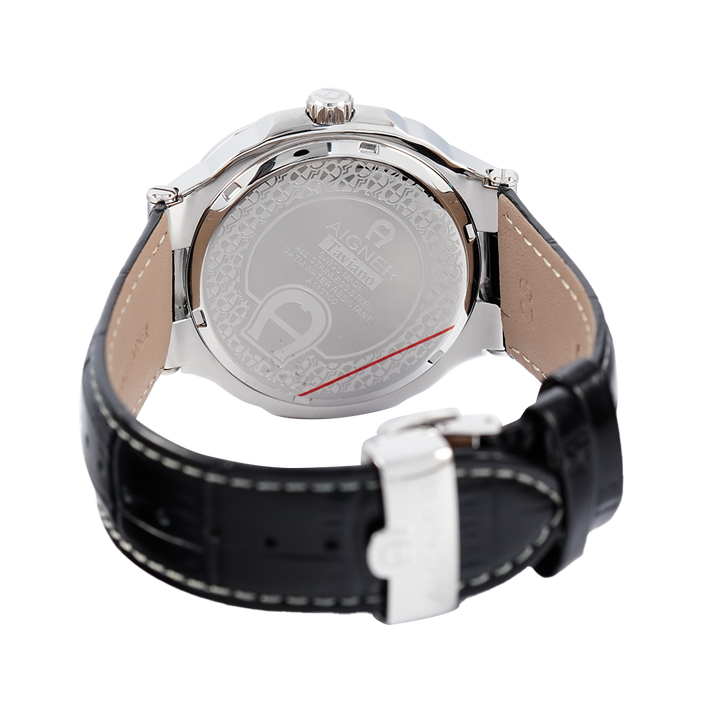 Jam Tangan AIGNER A113125 Men Dual Color Dial Black Leather Strap