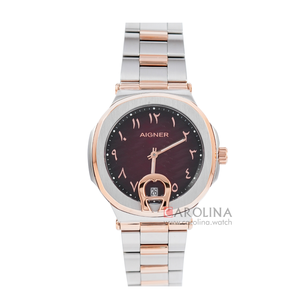 Jam Tangan AIGNER A113216 Women Brown Dial Dual Color Stainless Steel Strap