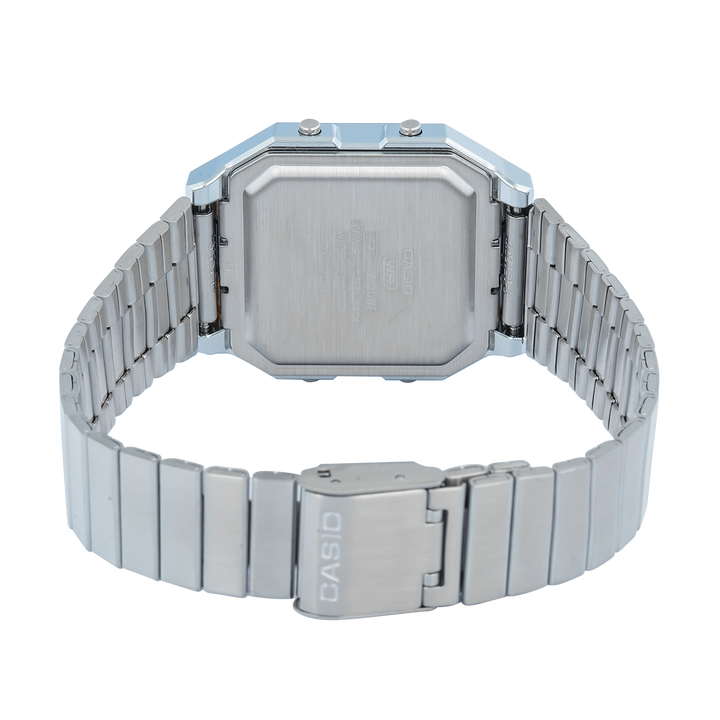 Jam Tangan Casio Vintage A130WE-1A Unisex Digital Dial Stainless Steel Strap