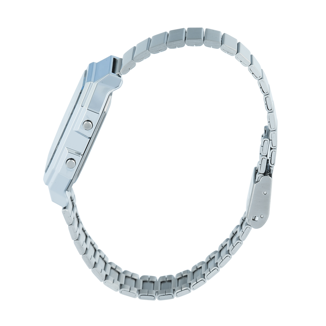 Jam Tangan Casio Vintage A130WE-7A Unisex Digital Dial Stainless Steel Strap