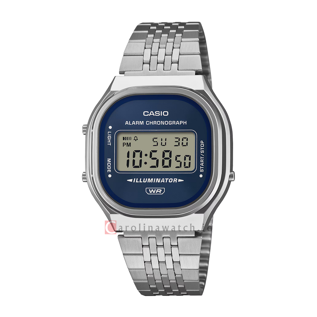 Jam Tangan Casio General A140WE-2A Unisex Digital Dial Stainless Steel Band