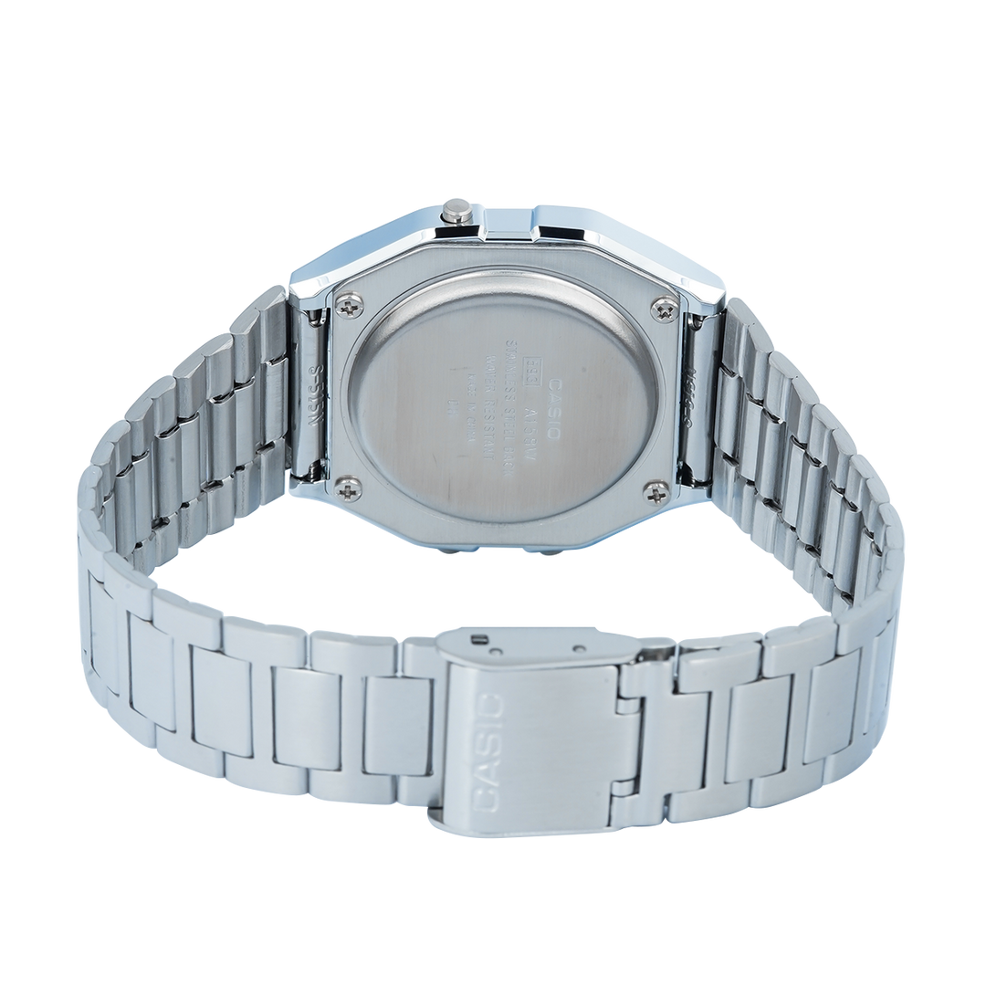 Jam Tangan Casio Vintage A158WA-1D Unisex Digital Dial Stainless Steel Strap