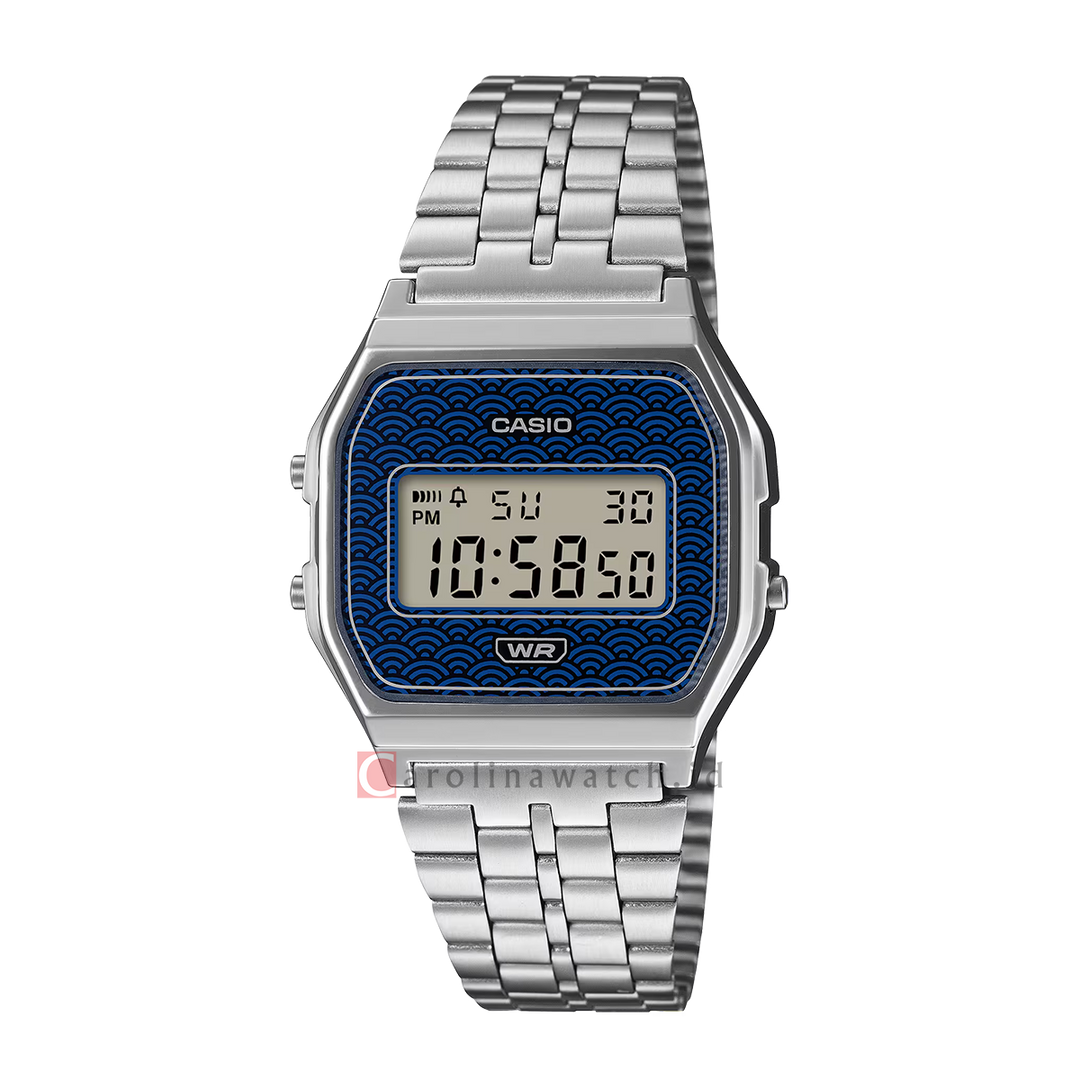Jam Tangan Casio Vintage A159WEVJ-2D Unisex Digital Dial Stainless Steel Band