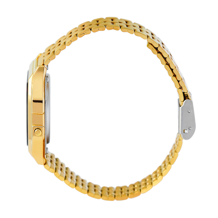 Jam Tangan Casio Vintage A159WGEA-1D Women Retro Digital Dial Gold Tone Stainless Steel Band