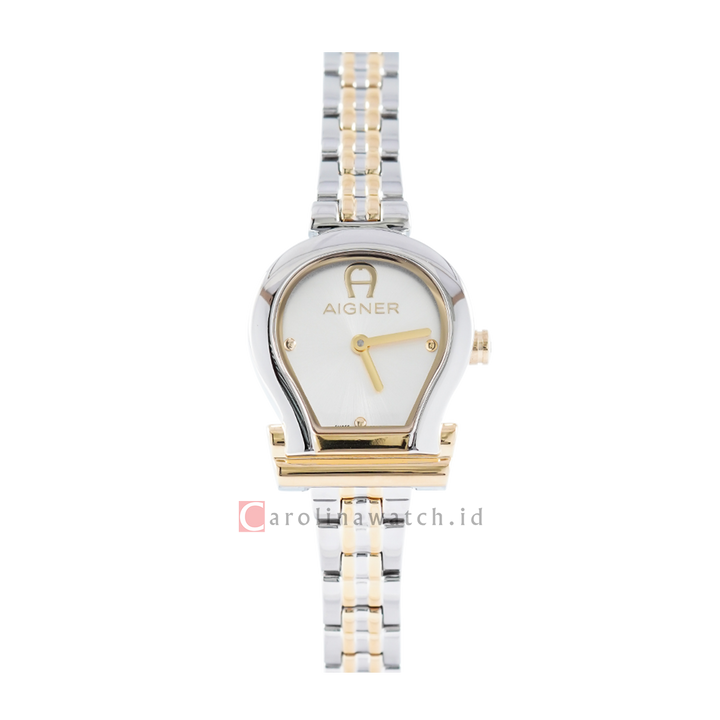 Jam Tangan AIGNER A167203 Women White Dial Dual Tone Stainless Steel Strap