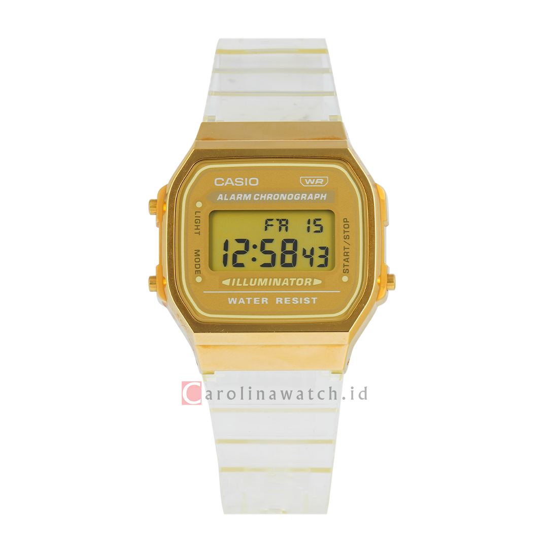Jam Tangan Casio Vintage A168XESG-9A Unisex Digital Dial Transparent Resin Band