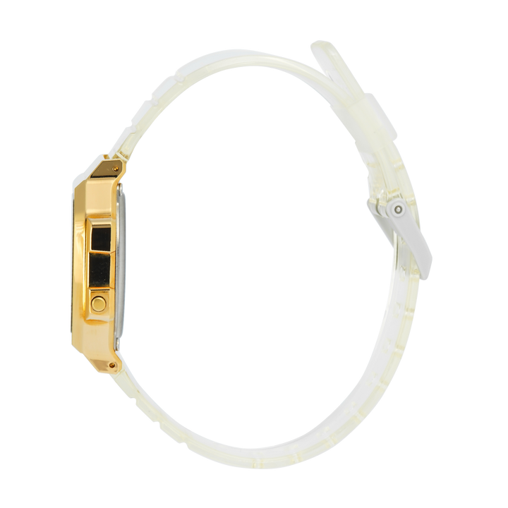 Jam Tangan Casio Vintage A168XESG-9A Unisex Digital Dial Transparent Resin Band