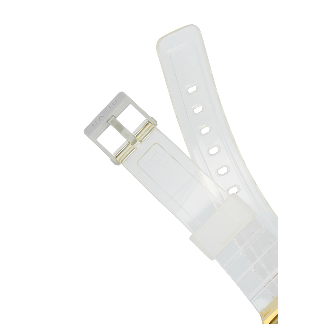 Jam Tangan Casio Vintage A168XESG-9A Unisex Digital Dial Transparent Resin Band