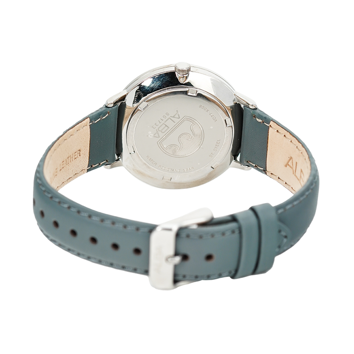 Jam Tangan ALBA Prestige A3A011X1 Men Silver Dial Grey Leather Strap