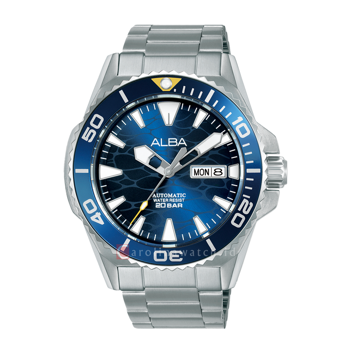 Jam Tangan ALBA Automatic A3B021X1 Men Blue Dial Stainless Steel Strap