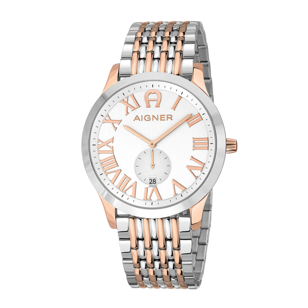 Jam Tangan AIGNER Treviso A44122 Men White Dial Stainless Steel Strap