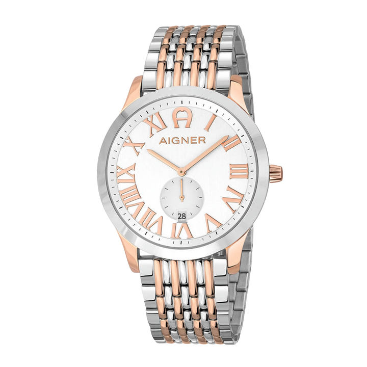 Jam Tangan AIGNER Treviso A44122 Men White Dial Stainless Steel Strap